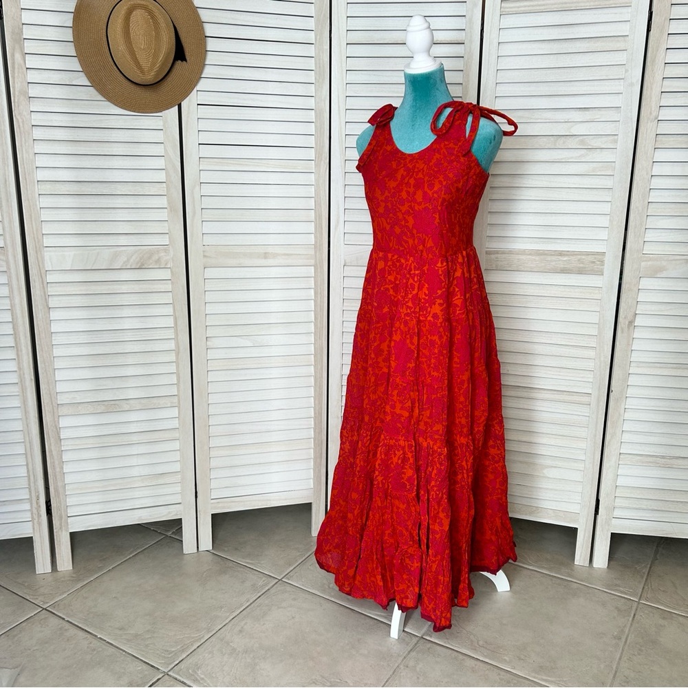 Free People Kikas Printed Midi Dress   ||  Woman Size : Small